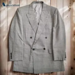 07M153◯ Aquascutum 背抜き ダブル テーラードジャケット 春秋のサムネイル