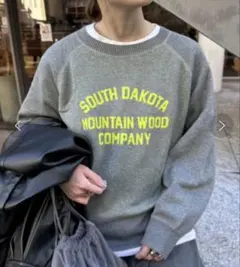 CIAOPANIC TYPY サイドスリットカレッジオーバーニット　グレー