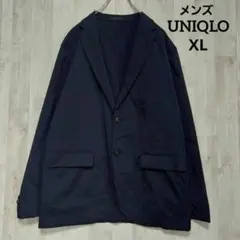 ユニクロ 感動ジャケット テーラード スリムフィット (ＸＬ) 紺 ゆったり
