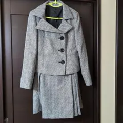 グレー系チェック ジャケットとスカートのセット