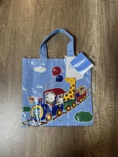 familiar ファミリア トートバック　ミニトート 電車　動物　水色　バッグ