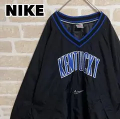 NIKE ナイキ ナイロンジャケット プルオーバー 黒 カレッジロゴ L