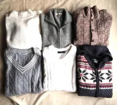 6枚 ユニクロ GU ニット セーター M L まとめ売リセット ラム ウール