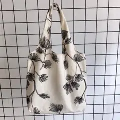 刺繍　トートバッグ　サブバッグ　花　キャンバス地　レース　大容量　フェミニン