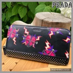 ロボット✨PRADA✨プラダ✨財布✨ラウンドファスナー✨アップリケ 
