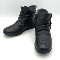 asics pedala ペダラ 23cm レザー ショートブーツ サイドジップ