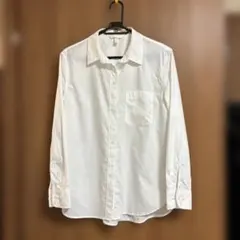 H&M 長袖 コットンシャツ ホワイト Mサイズのサムネイル