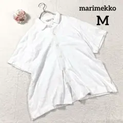 【マリメッコ】半袖シャツ (Ｍ) 白 花柄 ウニッコ ゆったり タオル地のサムネイル