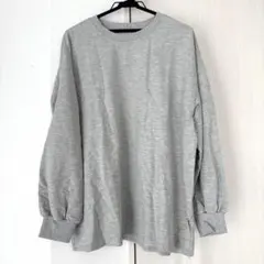 新品、未使用、タグ付き SEU オーバーサイズ 無地コットン長袖シャツ　グレー