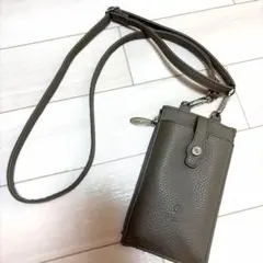 【美品】D.KELLY スマホショルダーバッグ グレージュ