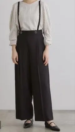 grove Ｍサイズ　2WAYショルダーストラップワイドパンツ　ブラックのサムネイル