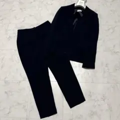美品✨ プラステ セットアップ スーツ ノーカラージャケット パンツ ネイビー