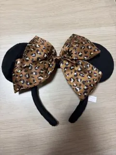 ディズニー ミニーヒョウ柄リボンカチューシャ