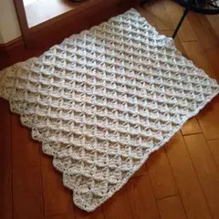 手編みハンドメイド　モザイク模様が素敵なマット　№３６９のサムネイル