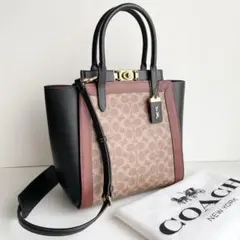 コーチ COACH ハンドバッグ トループトート レザー シグネチャー ほぼ新品