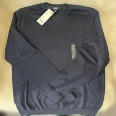 UNIQLO スーピマコットンVネックセーター（長袖）すっきりシルエット ニット