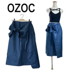 OZOC♡薄手スカート　フロントリボン　前結び　デニム調