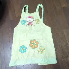Hello Kitty エプロン ライトグリーン 花柄