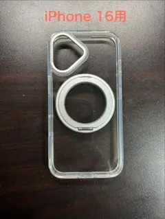 iPhone16用スマホケース Magsafe対応 360°回転スタンド クリア