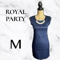 美品✨【ROYAL PARTY】ジャガードノースリーブワンピース　パール　韓国製のサムネイル
