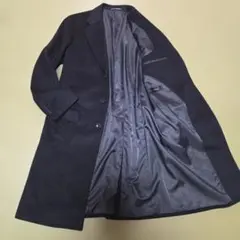 極上一品 カシミア100% チェスターコート Lサイズ ベルト付き チャコール