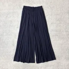 ユニクロ　カットソーイージースカンツ　M ネイビー　ワイド　紺色