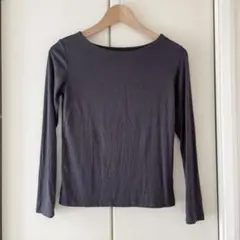 【美品】ボートネック 長袖Tシャツ Mサイズ　グレー