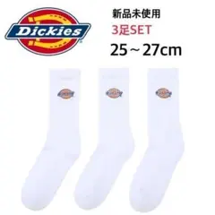 新品未使用 ディッキーズ クルー丈 リブソックス 白 3足セット 25~27cm