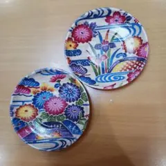 未使用保管✨京焼 清水焼 桜型雲錦 箸置き 2個✨春 桜 秋 紅葉 箸置 箸