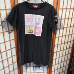 LOVE RABBY 半袖ワンピース チュール重ね　160㌢ 新品のサムネイル