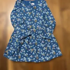 PETIT BATEAU 5ans110 花柄長袖ワンピース