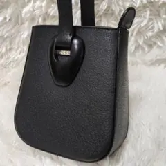 グッチ ミニバッグ アクセサリーポーチ 本革 ブラック 外観美品