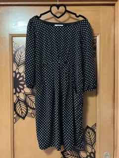 naturalbeautybasicワンピース黒白水玉