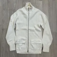 エンポリオアルマーニ レディース リブ編み ドライバーズニット アイボリー