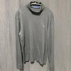美品　【ポロラルフローレン】タートルネックシャツ長袖カットソー　グレー　サイズMのサムネイル
