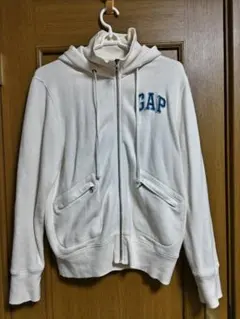 GAP ギャップ ホワイト フルジップパーカー Mサイズ