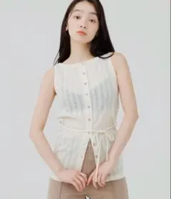 SENEE 完売品　rib button no sleeve tops