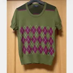 Burberry ロンドン　半袖　ブラウス　Tシャツ S アーガイル　バーバリーのサムネイル