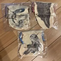 葛飾北斎 一番くじ　E賞巾着 全3種コンプセット