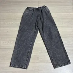 ケミカルウォッシュ デニムパンツ ウエストゴム　ブラック　アベイルのサムネイル