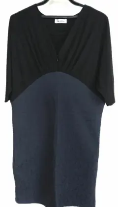 【Milktea】マタニティ　授乳　ワンピース 黒とダークブルー