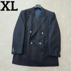 【新品同様】アオヤマ　XL　紺ブレ　銀ボタン　4B　ピークドラペル　ブレザーのサムネイル