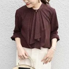 小紋プリントブラウス　SHIPS