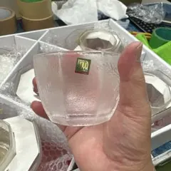 HOYA CRYSTAL エッチングデザイン八角形グラスボウルしだ模様　五客鉢揃