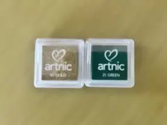 artnicスタンプ台2種【新品未使用】ゴールド、グリーン