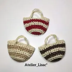 ❁ボーダートートバッグ❁エコアンダリヤのサマーバッグ❁ハンドメイド❁