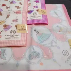 新品、C.ROUAN deux Paris ハンカチ1枚、ガーゼハンカチ2枚