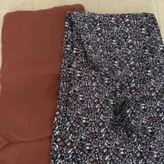 【2枚セット】キャミワンピース ネイビー 小花柄 ブラウン