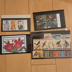 わ*ん様 花と鳥の外国未使用切手コレクションセット