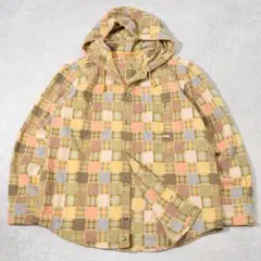 パパス Papas パッチワーク フランネルシャツ フード付 48 Mのサムネイル